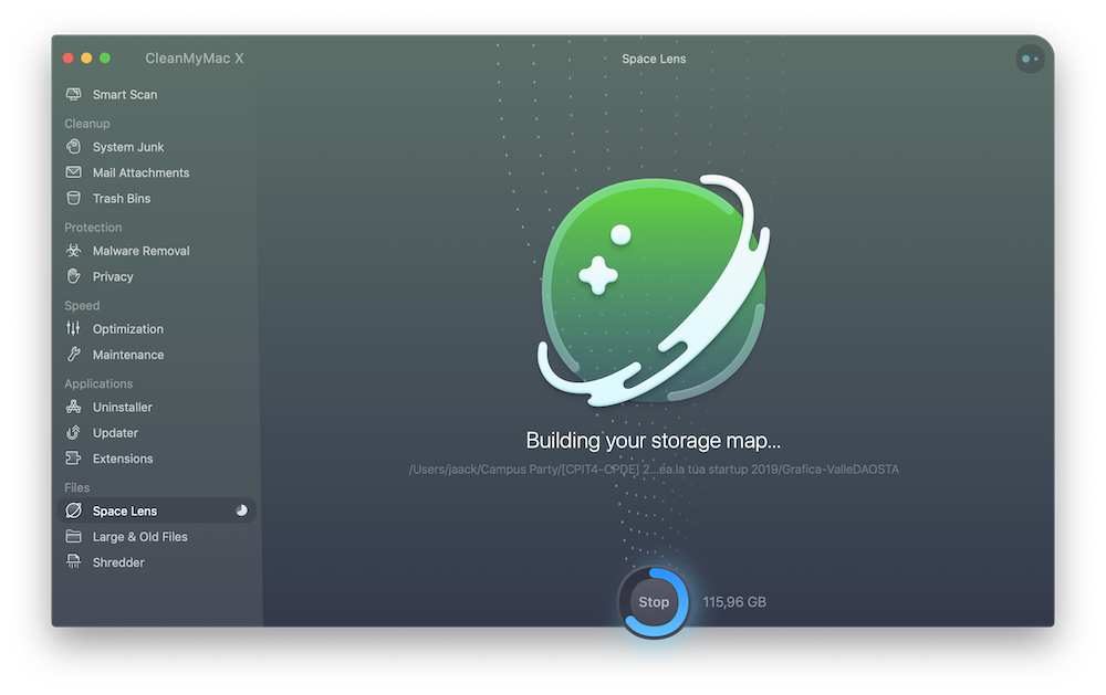 CleanMyMac X, Space Lens, 1