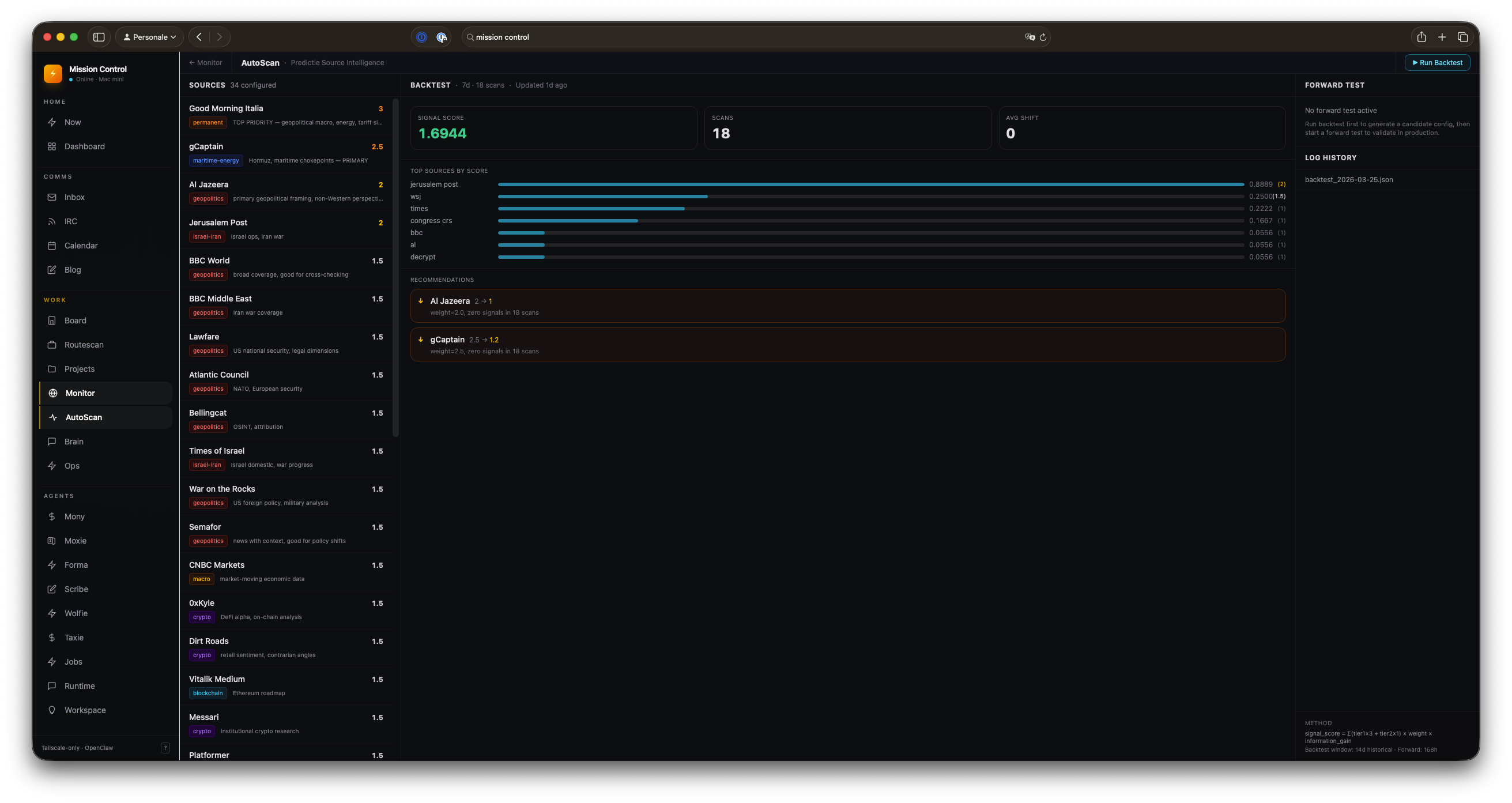 AutoScan — Predictie Source Intelligence