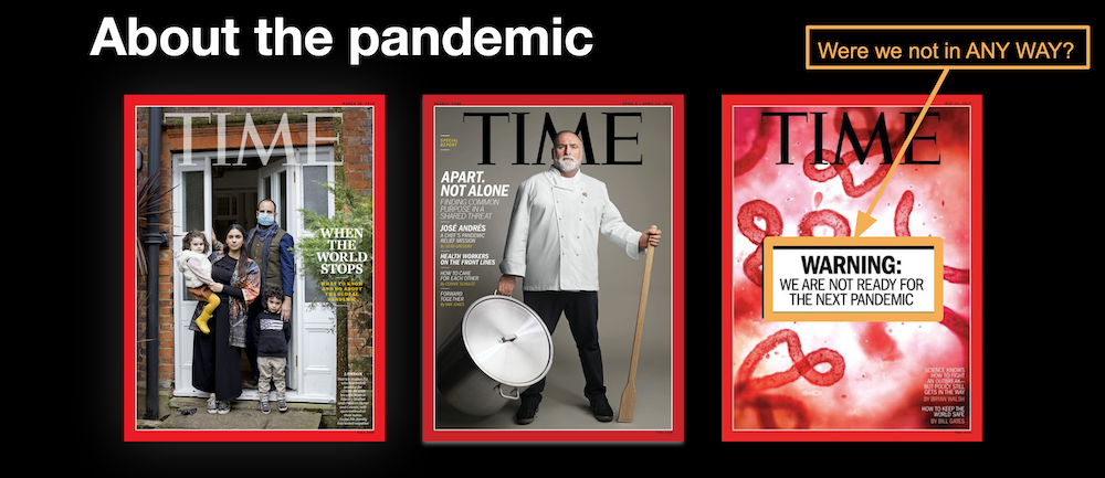 TIME Covers, 2020 (first two) and 2017
