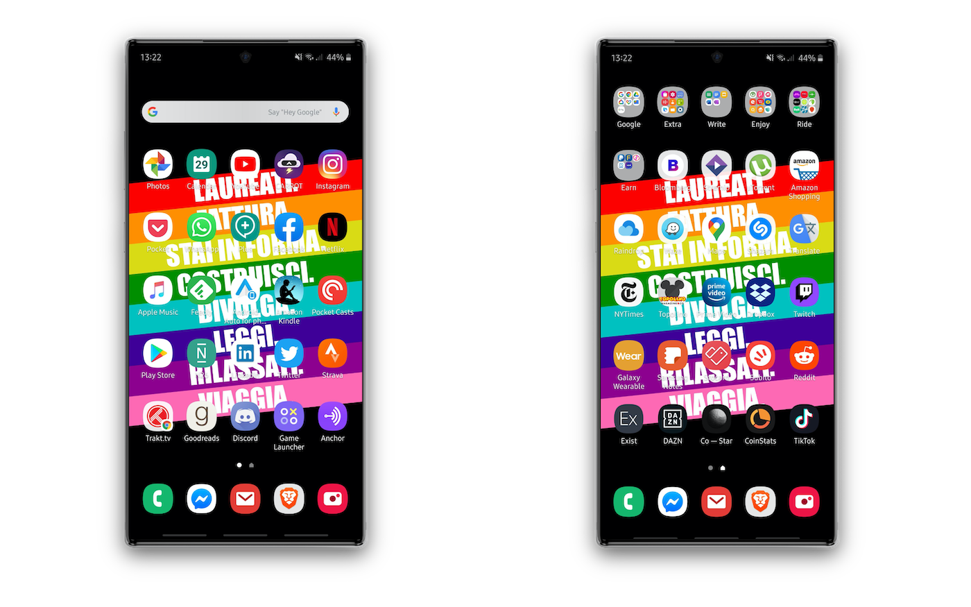 Homescreen Samsung Galaxy Note 10+, 2020