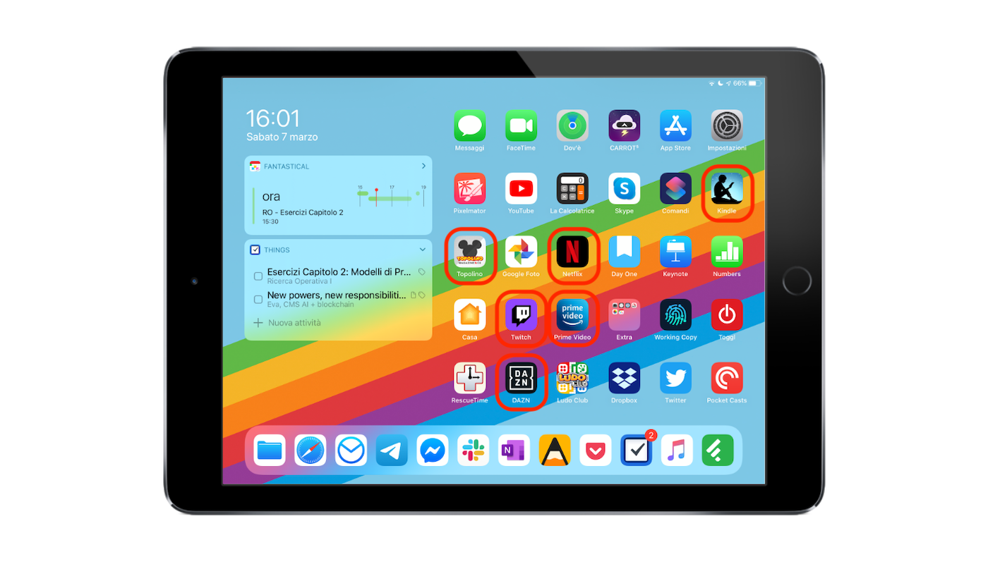 Homescreen iPadOS, Secondo gruppo di app, 2020